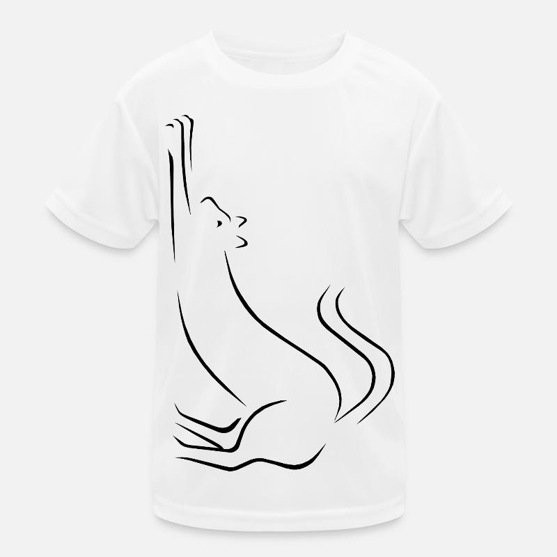 Cat line art drawing Kids Functional T-Shirt