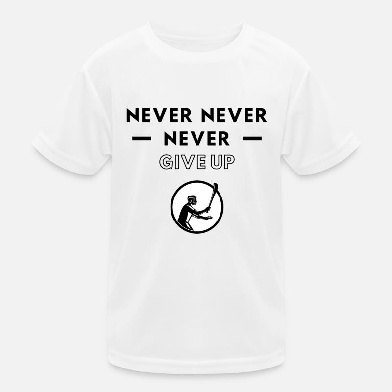 Hurling: Never never never give up Kids Functional T-Shirt