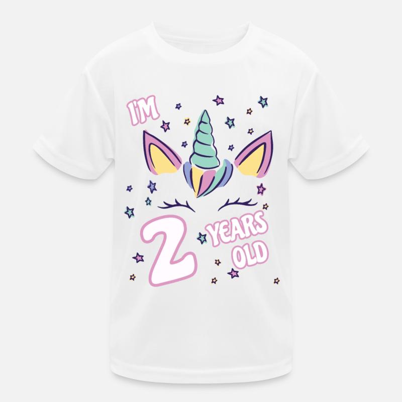 Kinder Einhorn Geburtstag 2 Jahre Kinder design Kinder Funktions-T-Shirt