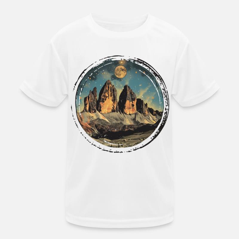 Three Peaks Tre Cime di Lavaredo Dolomites Souvenir - Kids Functional T-Shirt - white