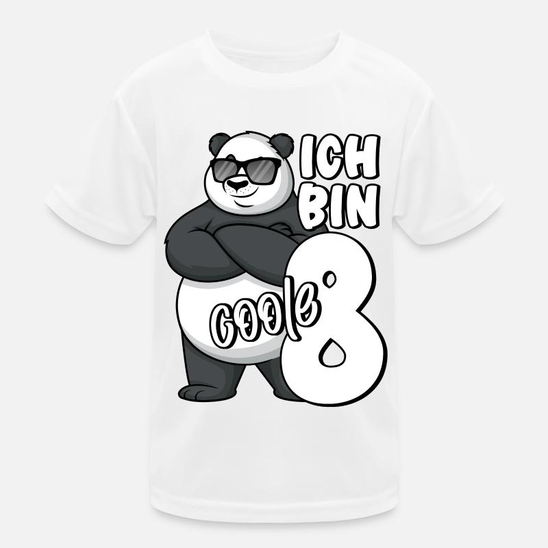 8. Geburtstag Junge 8 Jahre Panda Ich bin coole 8 Kinder Funktions-T-Shirt