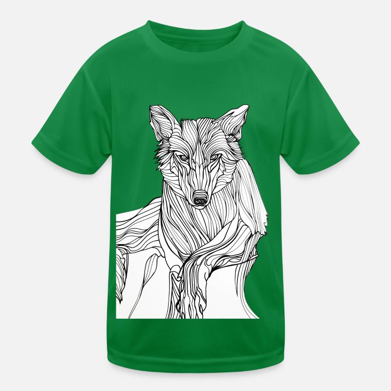 Lignes art loup #wolf T-shirt sport Enfant