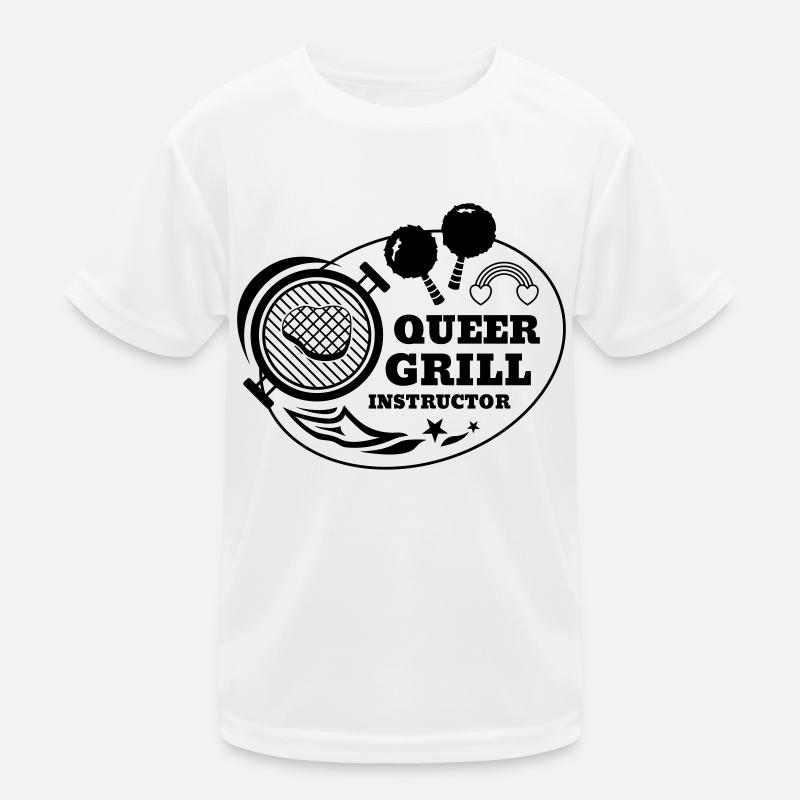 Queer Grill Instructor BBQ Gift Idea Kids Functional T-Shirt
