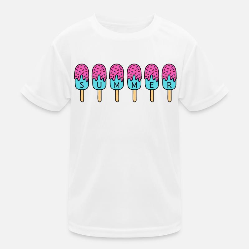 Summer - Eis essen - pink - Sommer - Hitze - Eis Kinder Funktions-T-Shirt