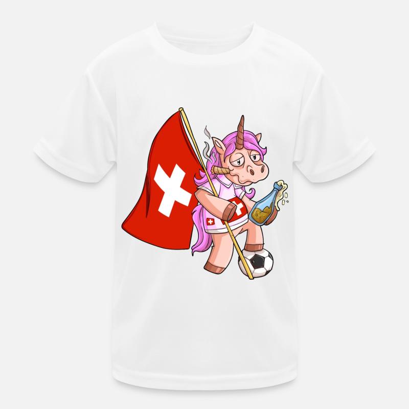 Schweizer Party Einhorn Kinder Funktions-T-Shirt