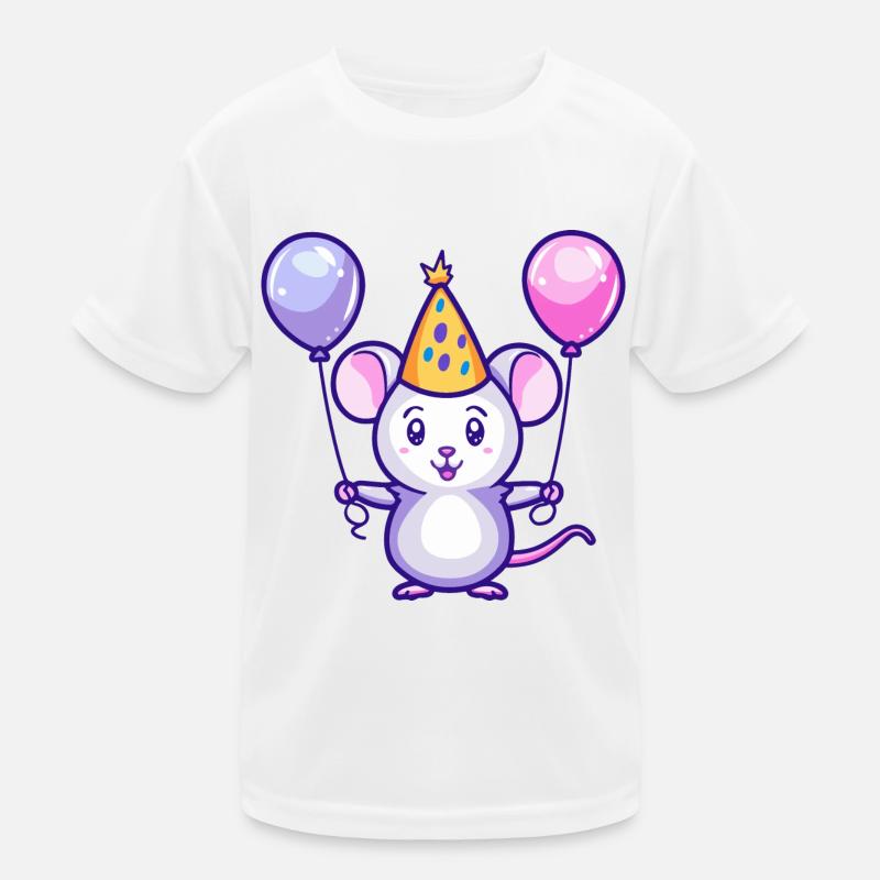 Mouse Birthday Comic Kids Functional T-Shirt