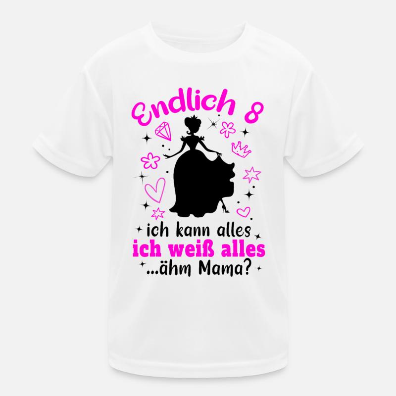 8. Geburtstag Mädchen Geschenk 8 Jahre Kinder Funktions-T-Shirt