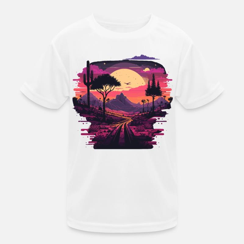 Retro Sunset Kids Functional T-Shirt