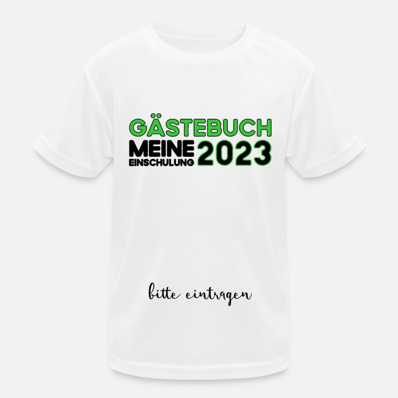 Gästebuch Einschulung 2023 Bitte Eintragen Schule Kinder Funktions-T-Shirt