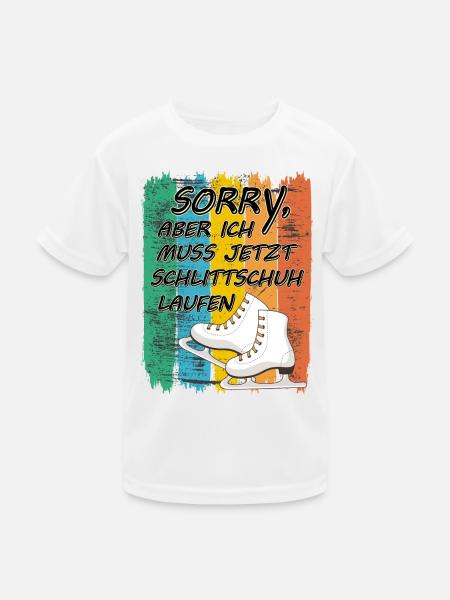 Schlittschuhlaufen Schlittschuhe Wintersport - Kinder Funktions-T-Shirt - Weiß