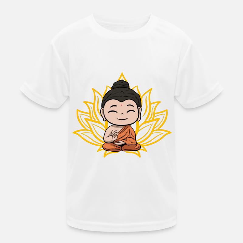 Buddha Mönch Namaste Buddhismus I Geschenk Kinder Funktions-T-Shirt