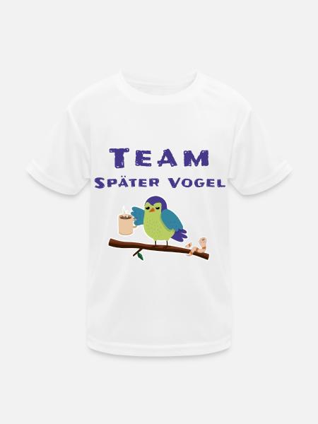 Später Vogel Morgenmuffel Schlafshirt - Kinder Funktions-T-Shirt - Weiß