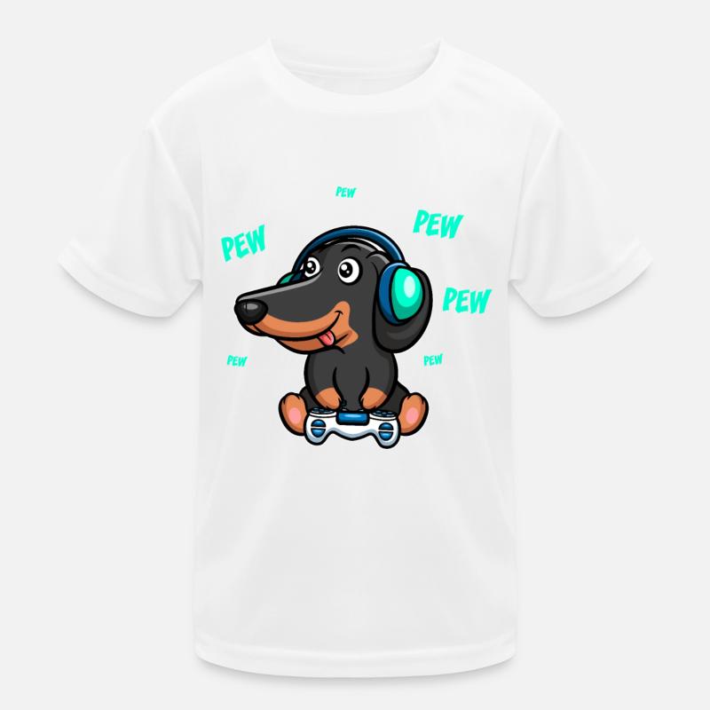 Teckel joue à un jeu vidéo T-shirt sport Enfant