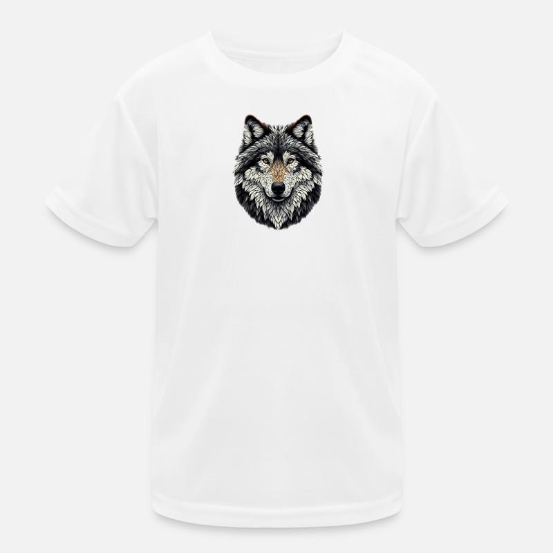 Wolf im Mosaik-Stil Kinder Funktions-T-Shirt