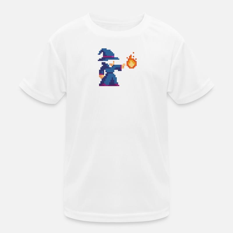 Pixel Wizard and Fire Kids Functional T-Shirt