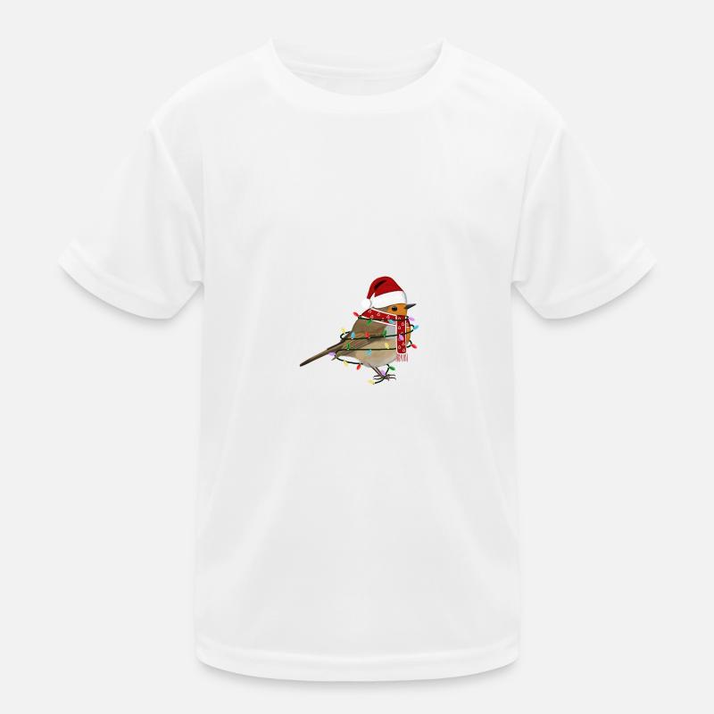 Robin String Lights Casquette d’oiseau de Noël T-shirt sport Enfant