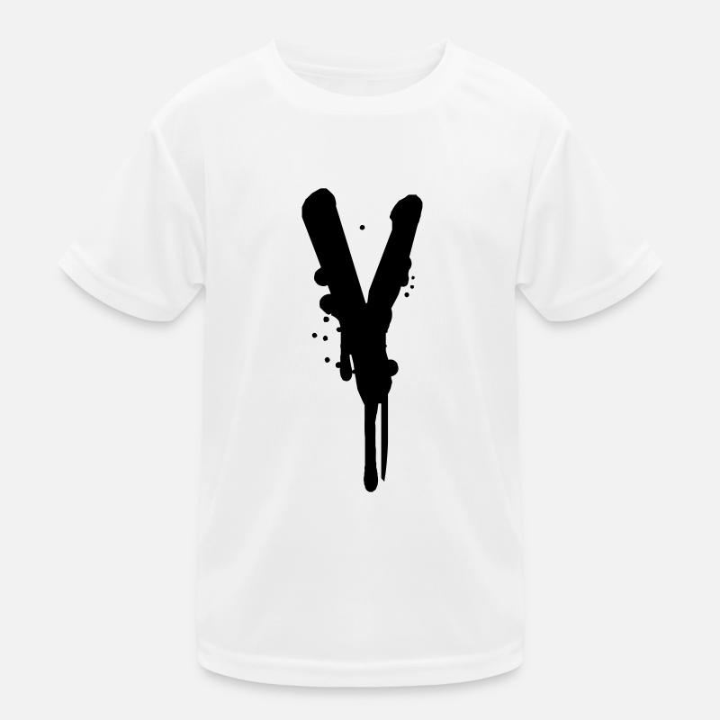 V Graffiti Tropfen Farbklex Spray Kinder Funktions-T-Shirt