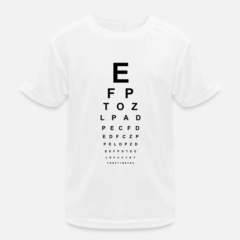 Eye test glasses opticians eyes read letters ABC Kids Functional T-Shirt