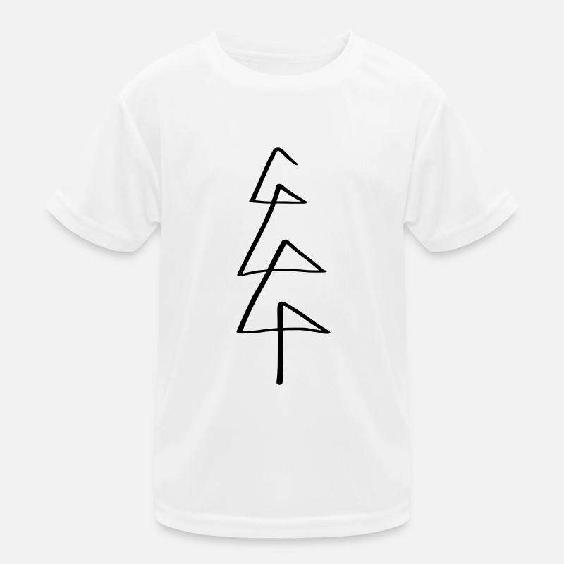Tree Line Art - Minimalist Kids Functional T-Shirt