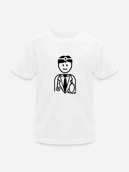 Arzt - Kinder Funktions-T-Shirt - Weiß - Vorne