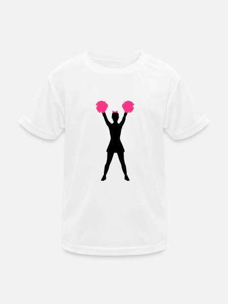 Cheerleader - Kinder Funktions-T-Shirt - Weiß - Vorne