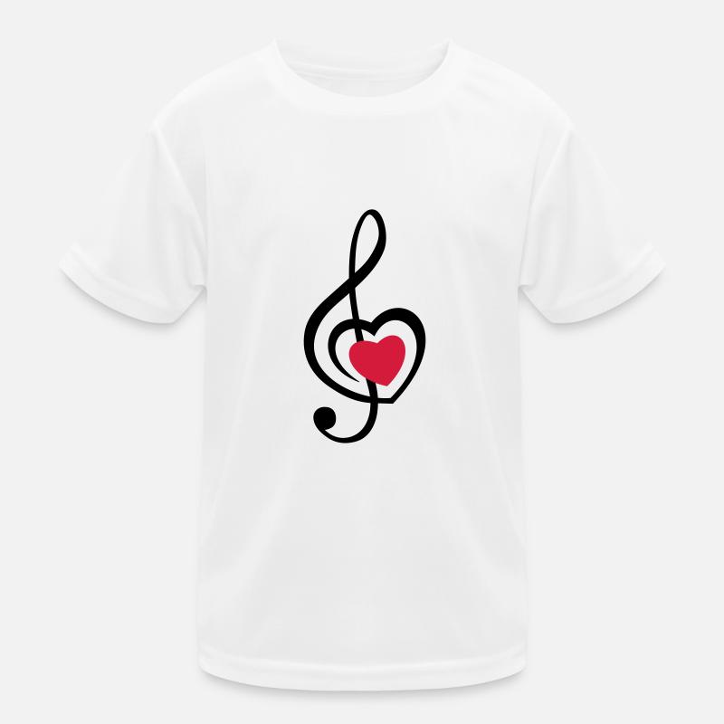 Note Heart Music - Kids Functional T-Shirt - white