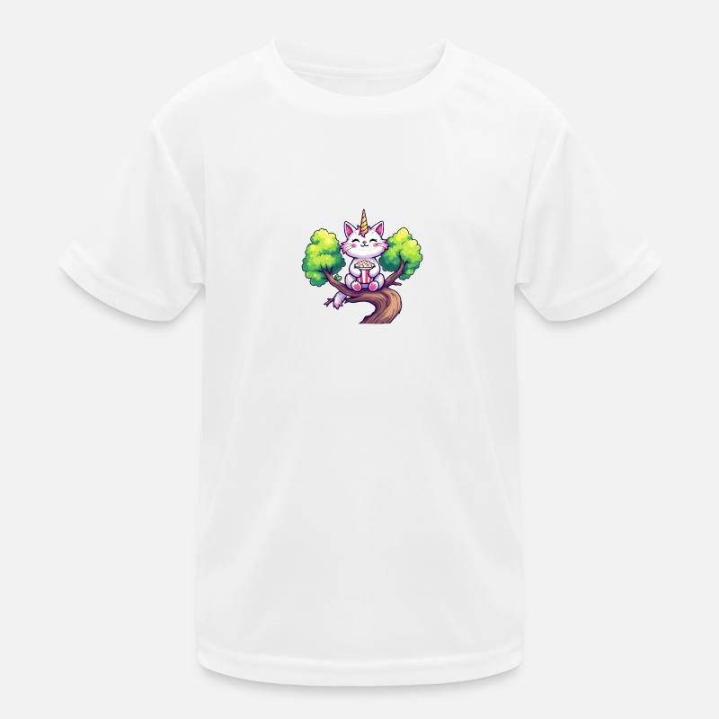 Einhornkatze Kinder Funktions-T-Shirt