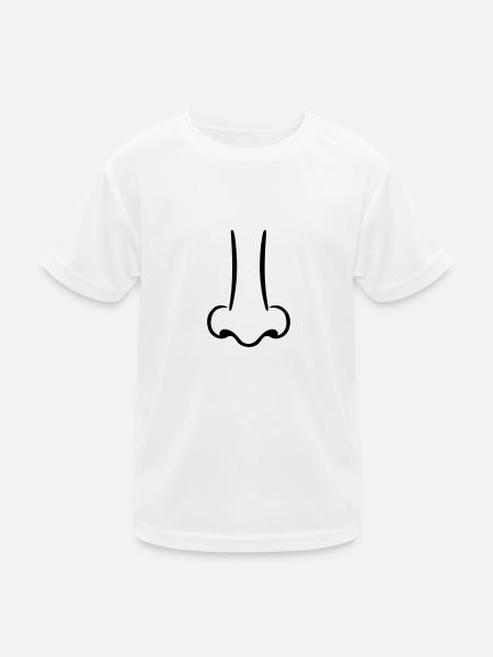 Nase - Kinder Funktions-T-Shirt - Weiß - Vorne