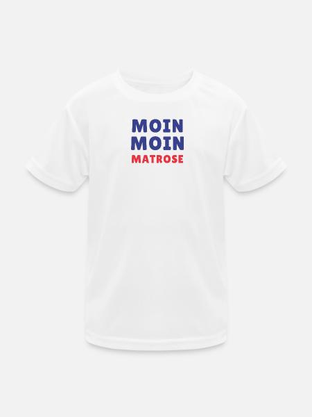 Moin Moin Sailor Typer Design - T-shirt sport Enfant - blanc - Devant