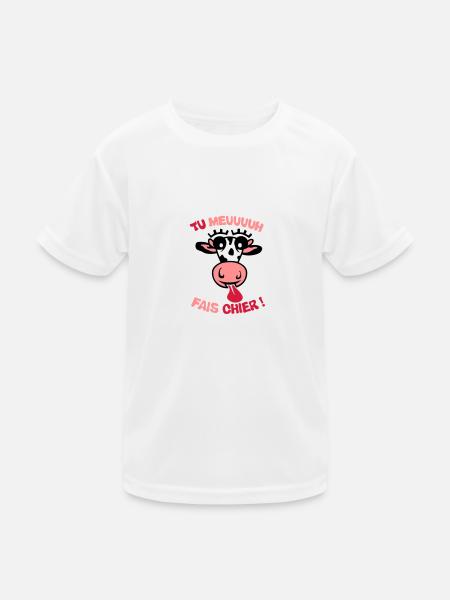 Sie Kuhscheiße Begriff muhen - Kinder Funktions-T-Shirt - Weiß - Vorne