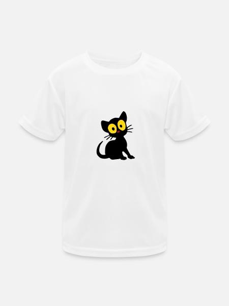 Kätzchen Georgie - Kinder Funktions-T-Shirt - Weiß - Vorne