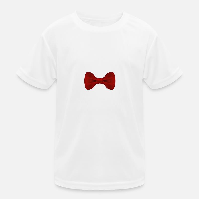 Plain Red Bow Tie - Kids Functional T-Shirt - white
