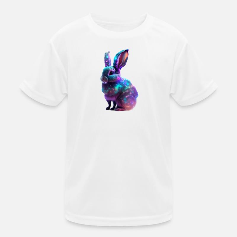 Cosmic Nebula Rabbit Kids Functional T-Shirt