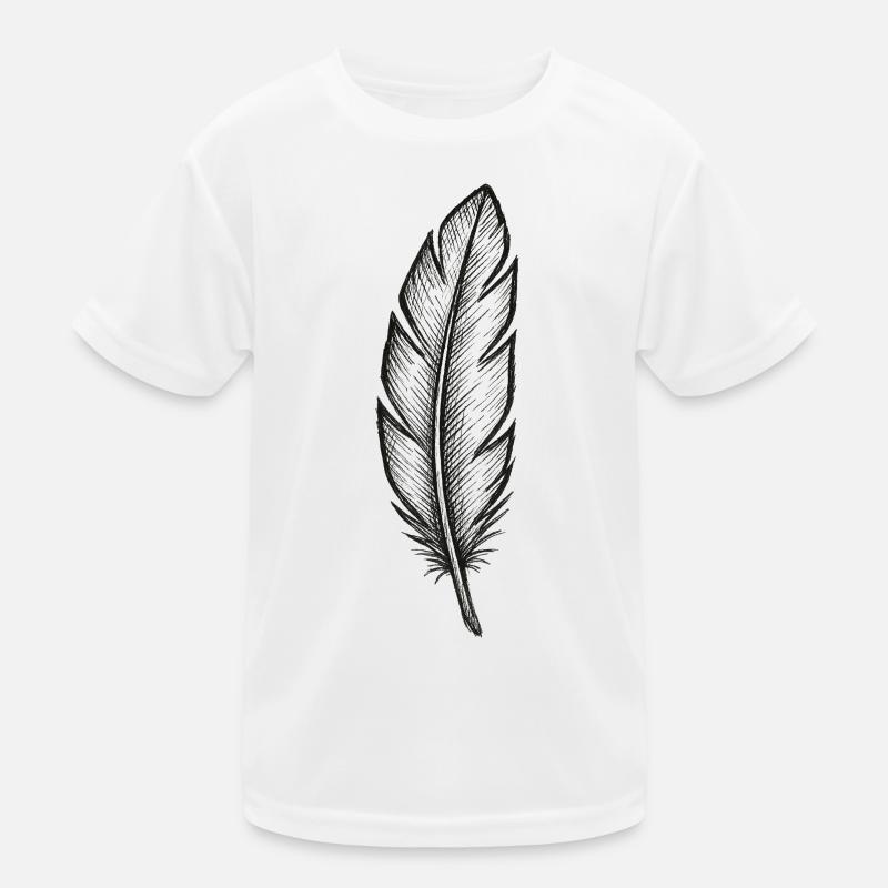 Black glitter feather with texture Kids Functional T-Shirt