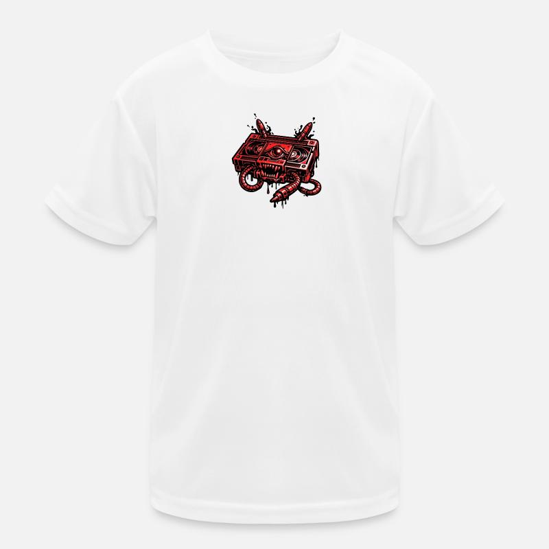 Red Demon Robot with Cable Hands Kids Functional T-Shirt