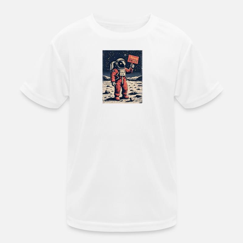 Astronaut mit Botschaft Kinder Funktions-T-Shirt