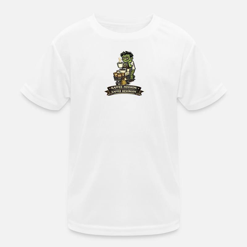 Kaffee-Mission: Zombie Kaffeeheld Kinder Funktions-T-Shirt