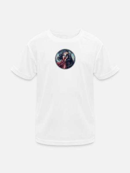 Knight's love under the stars - Kids Functional T-Shirt - white - Front