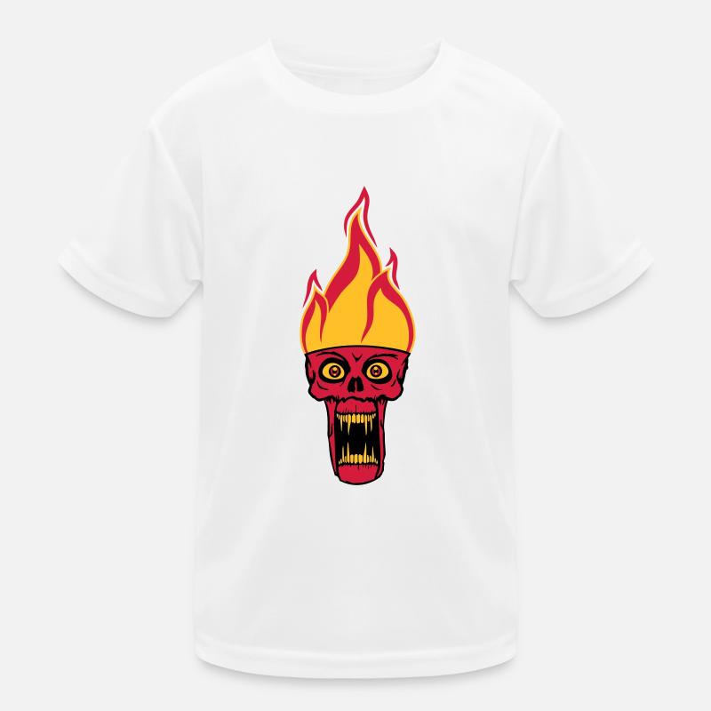 monster hoelle evil horror halloween head face Kids Functional T-Shirt