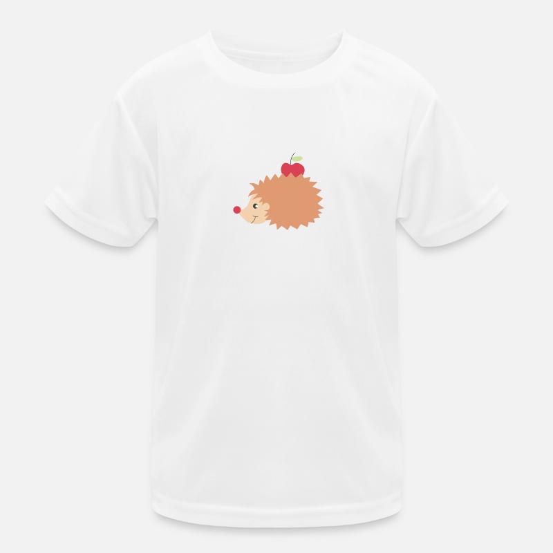 Igel mit Apfel Kinder Funktions-T-Shirt