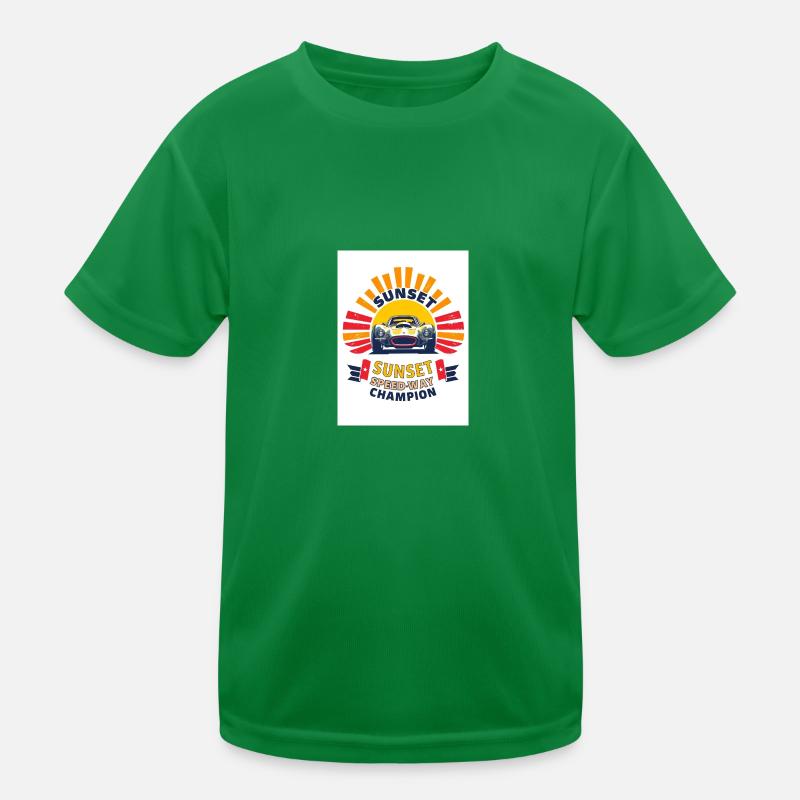 Design de voiture de course rétro - motif Sunset Champion ! T-shirt sport Enfant