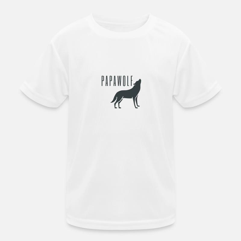 Wolf Wölfe Papa Vater Vatertag Papi Vati Geschenk Kinder Funktions-T-Shirt