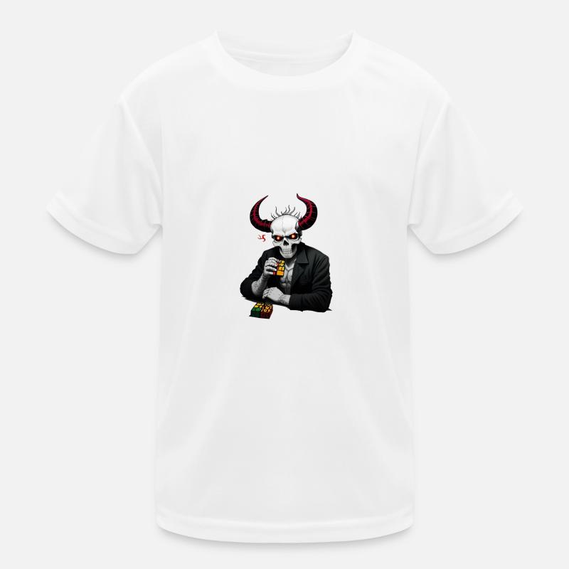 Crâne cornu | Détruit son cube de puzzle T-shirt sport Enfant