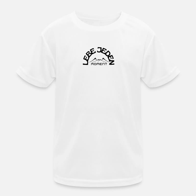 Live every moment, minimalist mountains Kids Functional T-Shirt