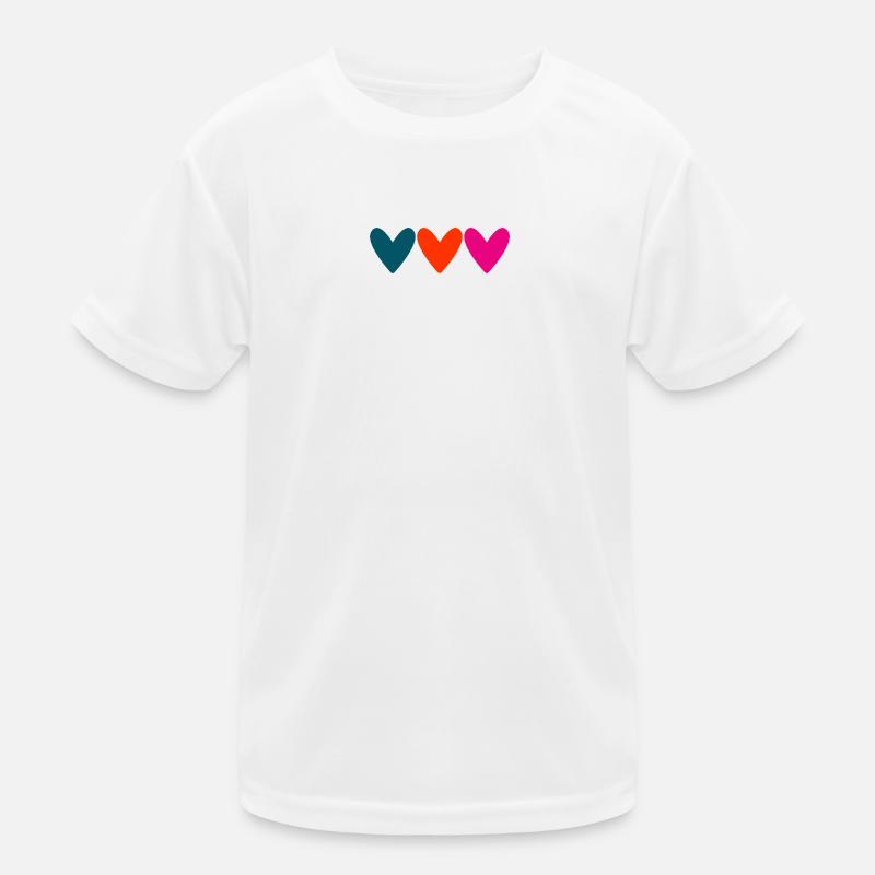 Lebendige bunte Herzen Kinder Funktions-T-Shirt
