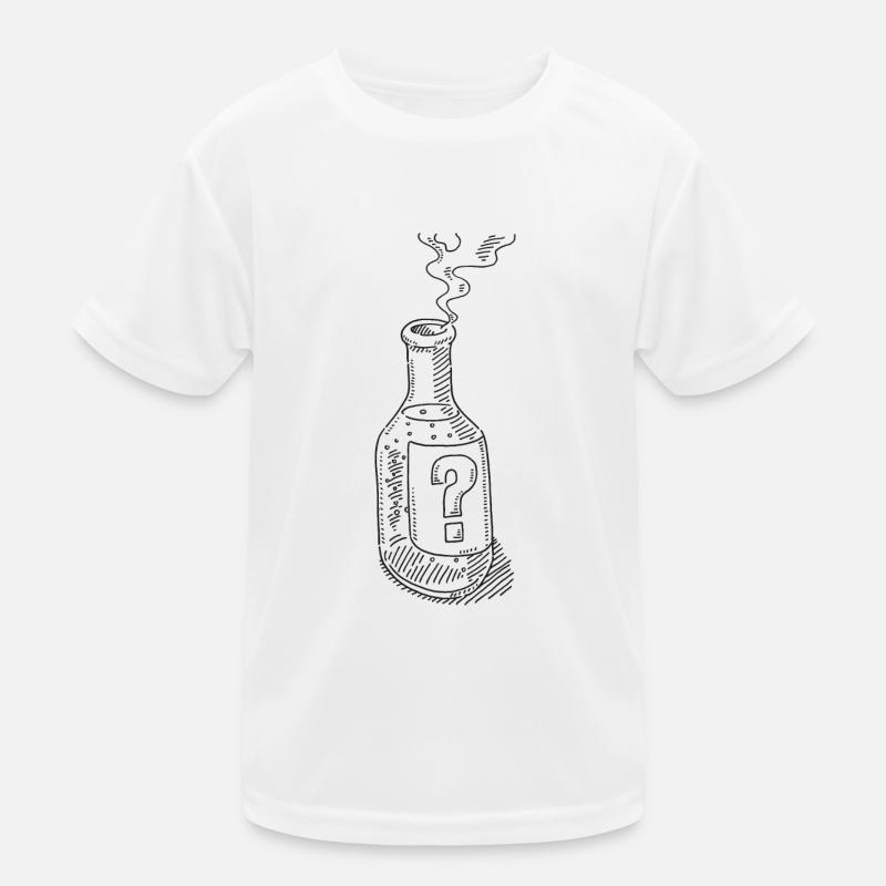 Mysterious Bottle Unknown Content Symbol - Kids Functional T-Shirt - white