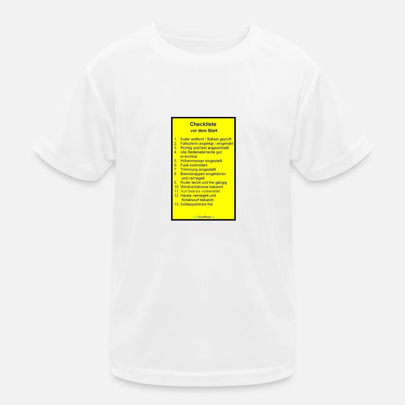 Checkliste Segelflugzeug Kinder Funktions-T-Shirt