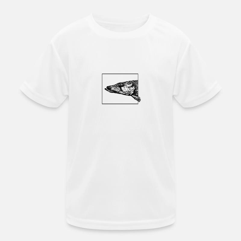Der Hecht - Kinder Funktions-T-Shirt - Weiß