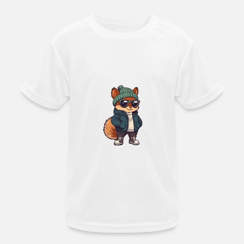 Eichhörnchen Winter Comic Kinder Funktions-T-Shirt