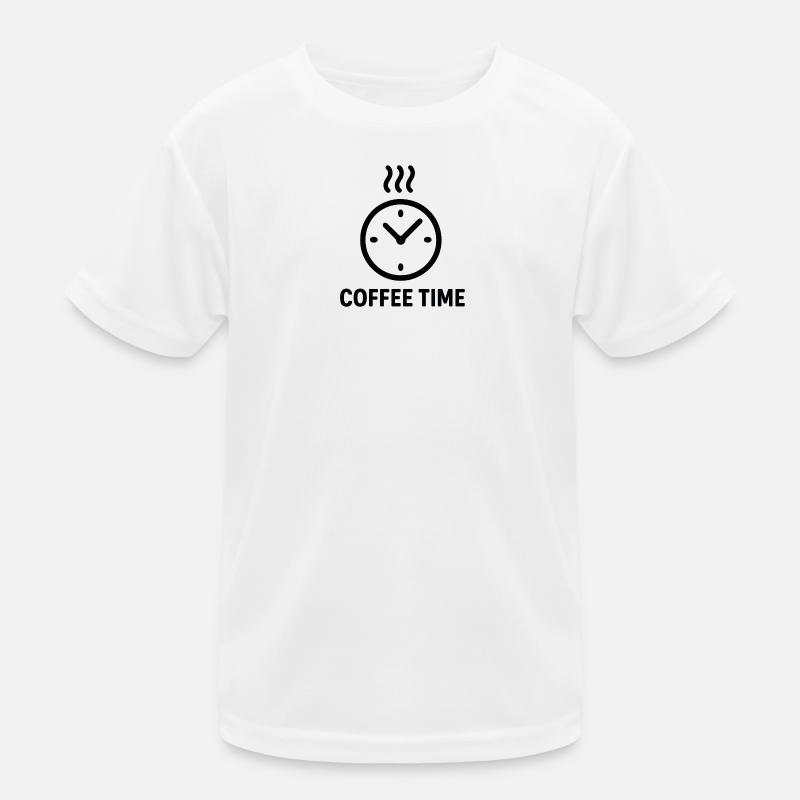 Kaffeezeit Uhr Illustration Kinder Funktions-T-Shirt